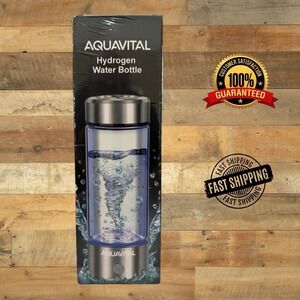 Aquavital Portable Glass Hydrogen Water Bottle USB-C Rechargeable Glass Flask